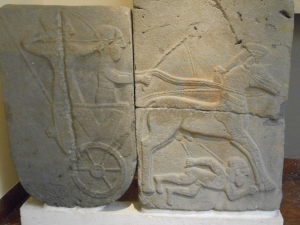 Hittite war chariot, basalt (BCE9th) Photo Karen Barrett-Wilt